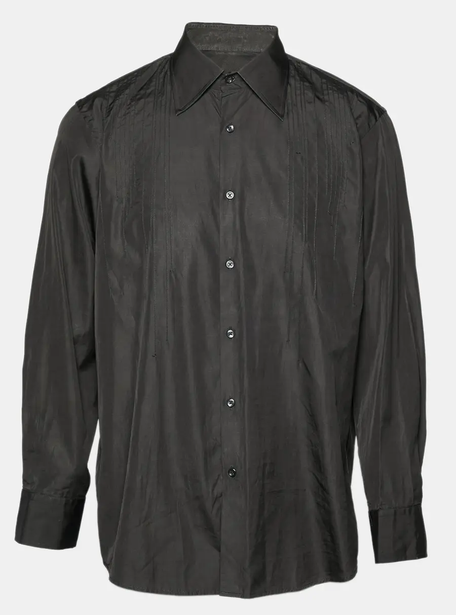 Boss By Hugo Boss Black Cotton Pintucks Detail Shirt XXL