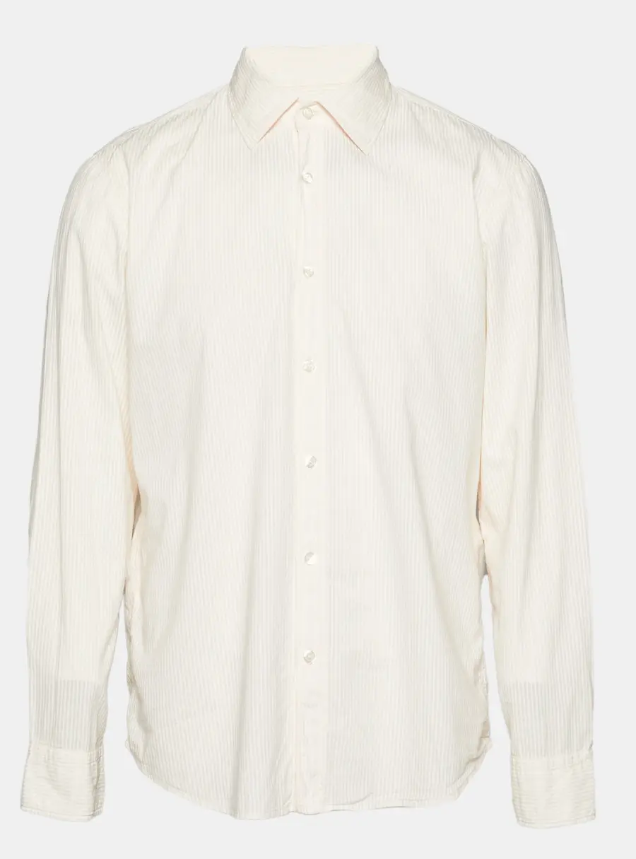 Boss By Hugo Boss Light Orange Striped Cotton Long Sleeve Shirt L