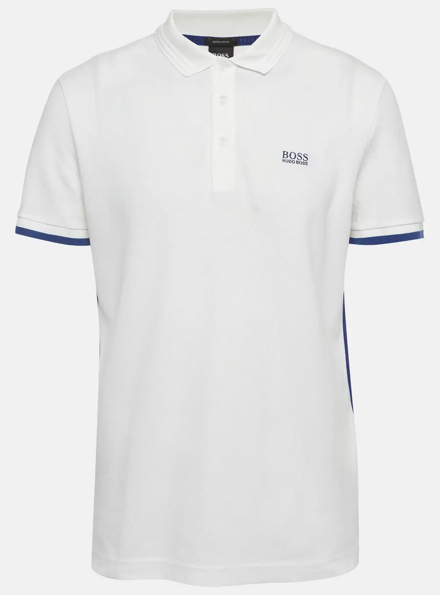Boss by Hugo Boss White Cotton pique Polo T-Shirt L