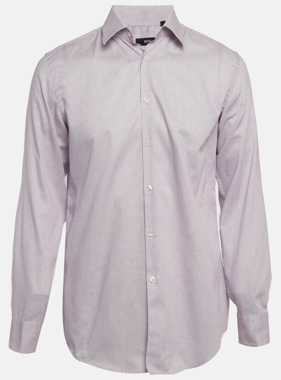 Boss By Hugo Boss Purple Checks Cotton Julen Shirt L
