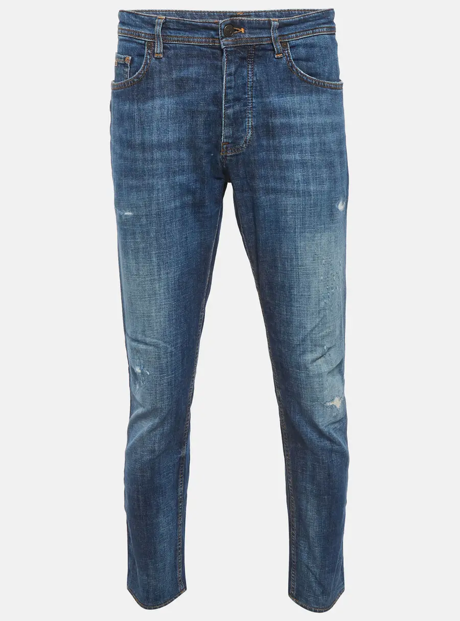 Boss By Hugo Boss Navy Blue Denim Taber Tapered Jeans L Waist 39"