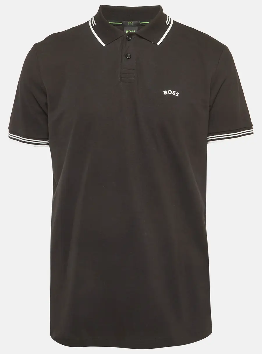 Boss By Hugo Boss Black Jersey Paul Curved Polo T-Shirt XL