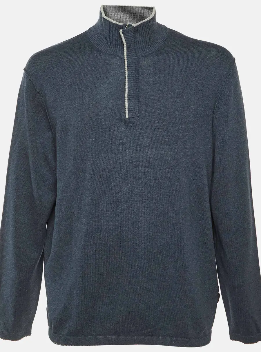 Boss By Hugo Boss Blue Cotton & Cashmere Knit Pewis Jumper XXL