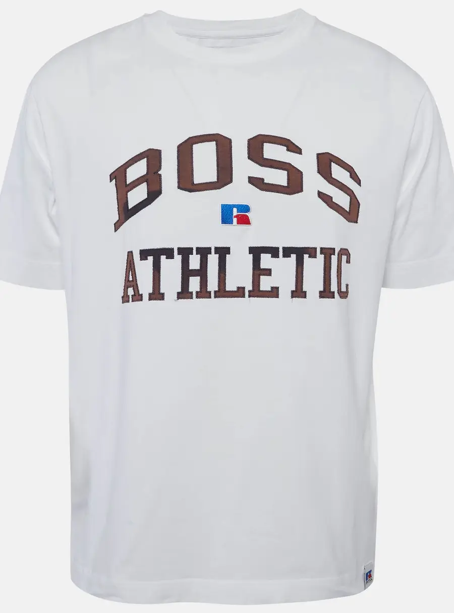 Boss By Hugo Boss White Embroidered Jersey T-Shirt L