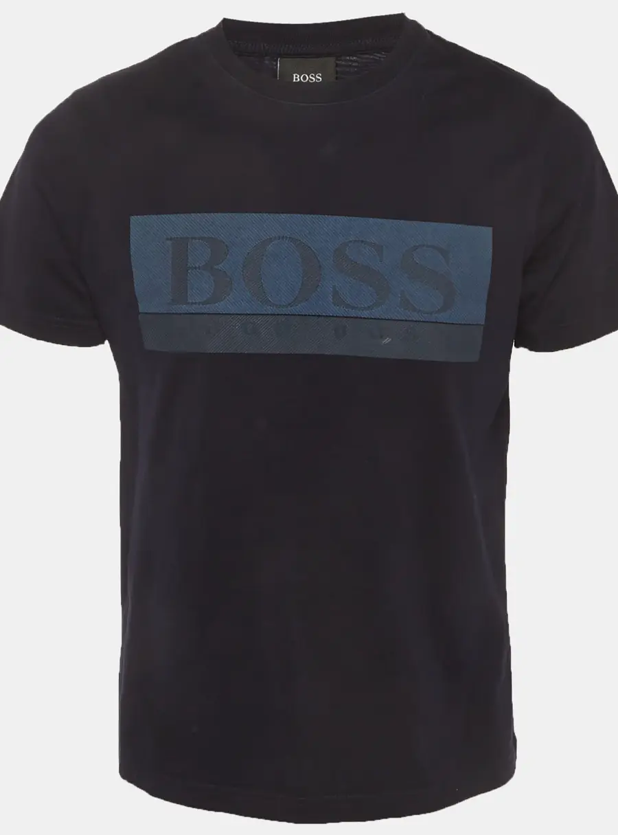 Boss By Hugo Boss Blue Graphic Print Cotton Knit Crewneck T-Shirt S