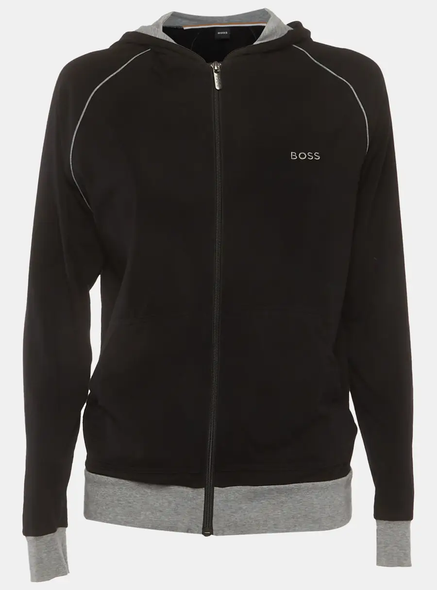 Boss By Hugo Boss Black Jersey Zip-Up Hoodie S