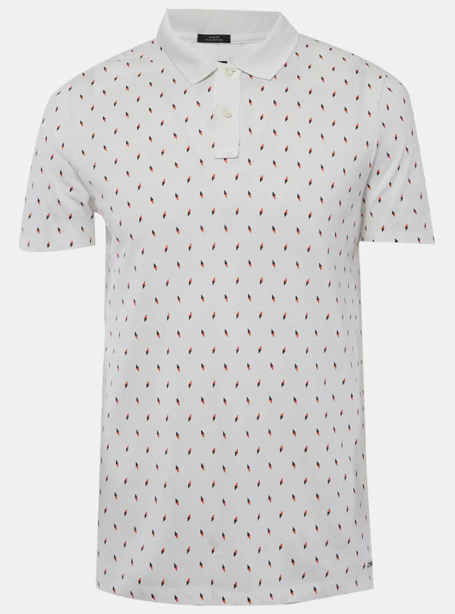 Boss by Hugo Boss White Printed Pique Polo T-Shirt L
