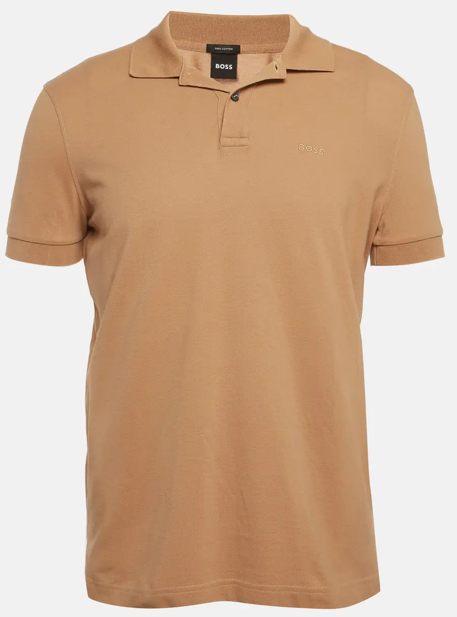 Boss By Hugo Boss Beige Pique Knit Polo T-Shirt M