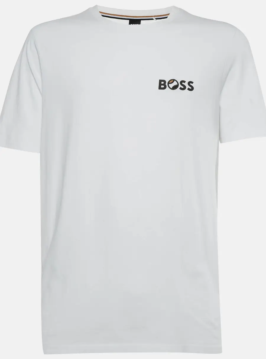 Boss By Hugo Boss White Logo Print Cotton Jersey Crewneck T-Shirt XXL
