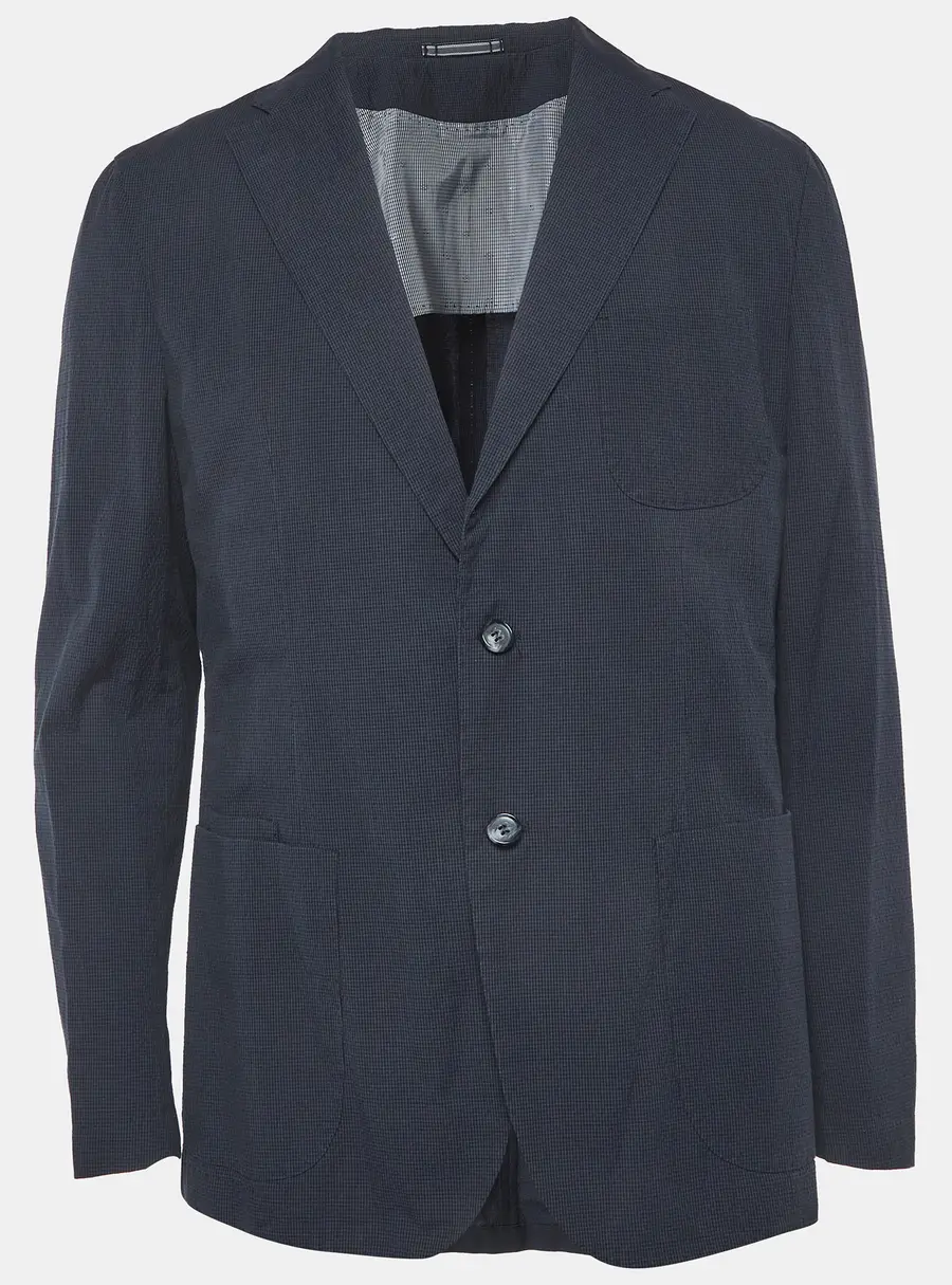 Boss Selection Hugo Boss Blue Check Stretch Cotton Larian Blazer L