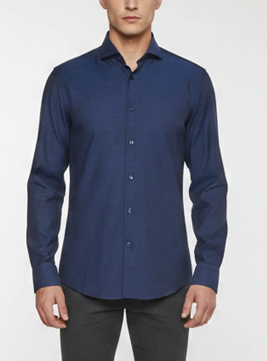 Boss By Hugo Boss Blue Cotton Button Up Slim Fit Shirt M
