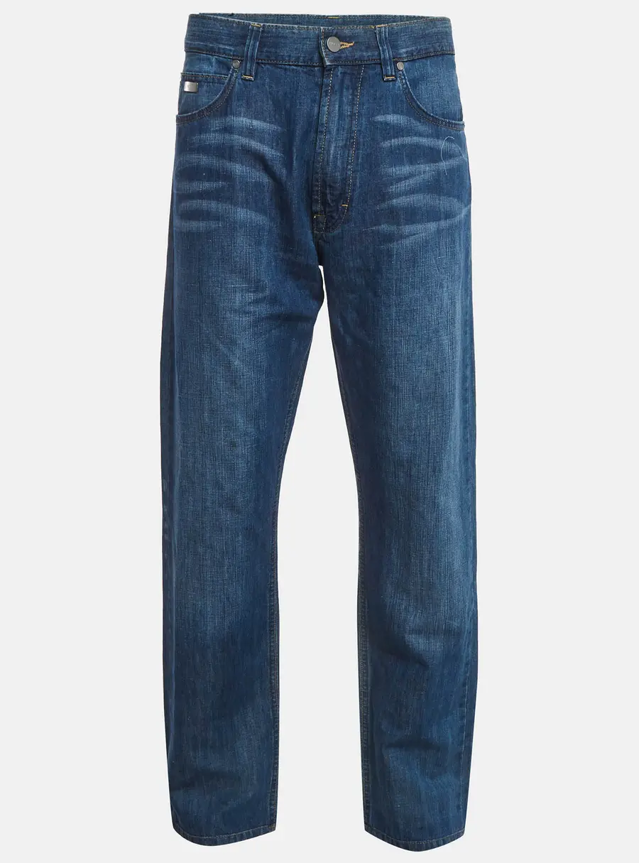 Boss By Hugo Boss Blue Faded Denim Alabama Straight Leg Jeans L/Waist 36"