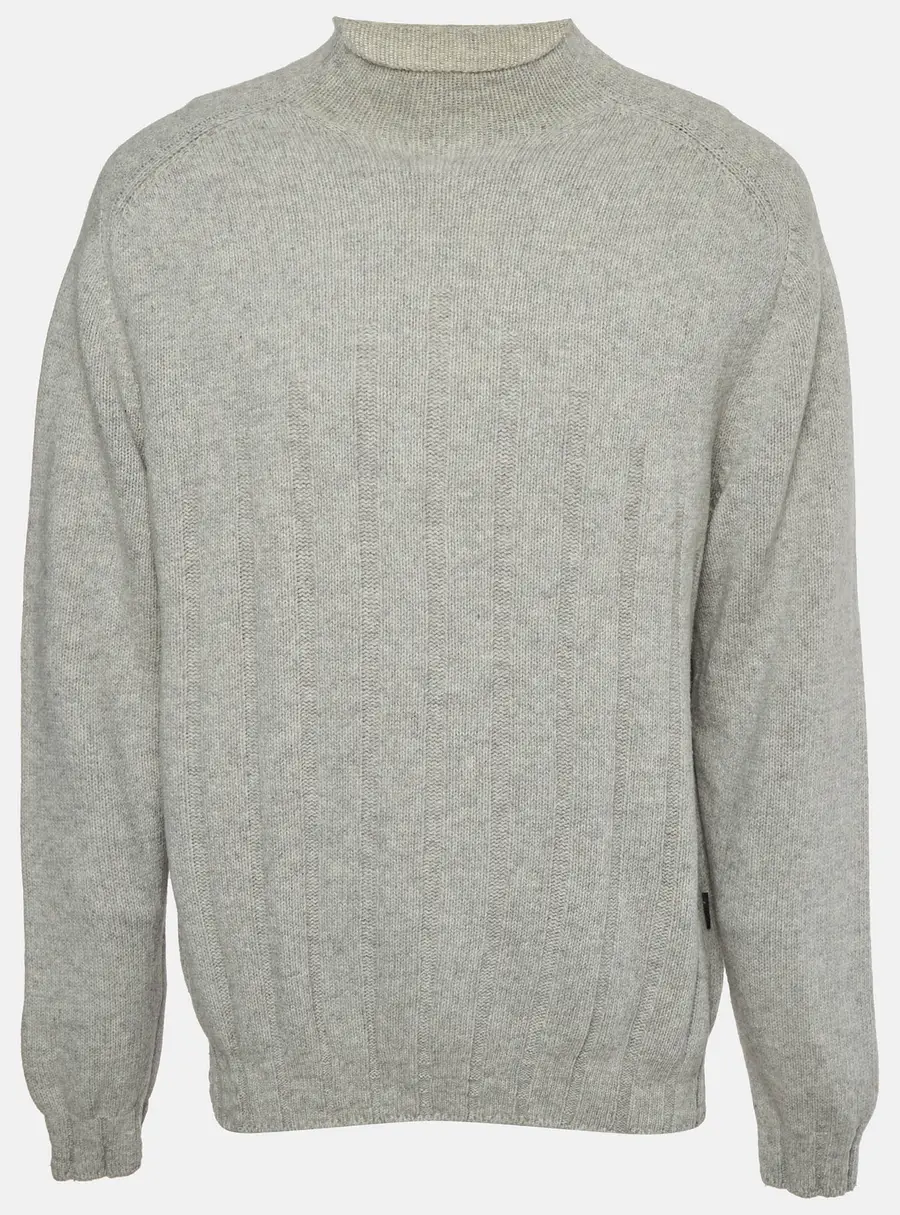Boss by Hugo Boss Grey Wool Blend Rib Knit Sweater XL