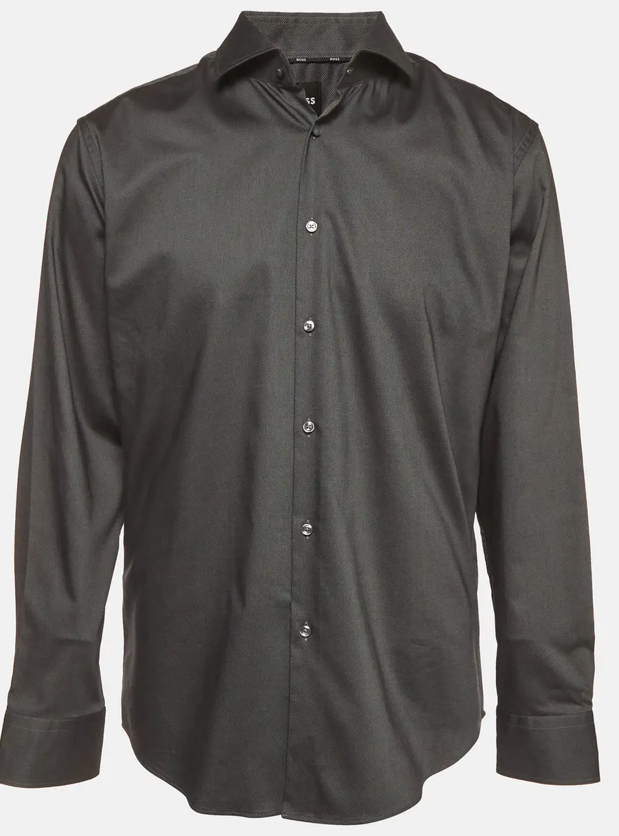 Boss By Hugo Boss Grey Cotton Regular Fit Shirt XL