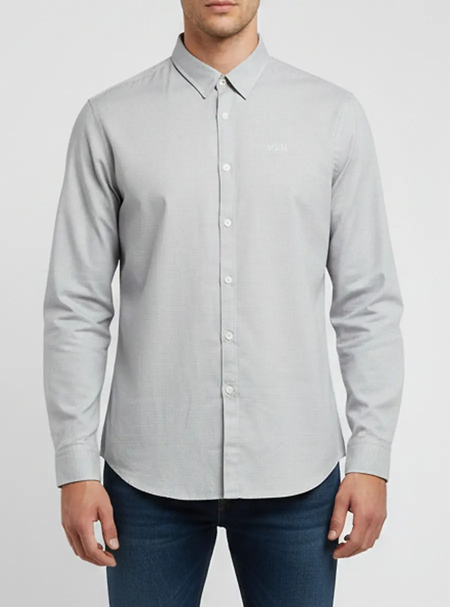 Boss By Hugo Boss Green Label Grey Dotted Cotton C-Buster Shirt XXXL