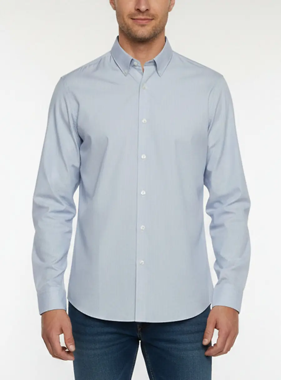 Boss By Hugo Boss Blue Cotton Pinstripe Elliott Shirt XXL