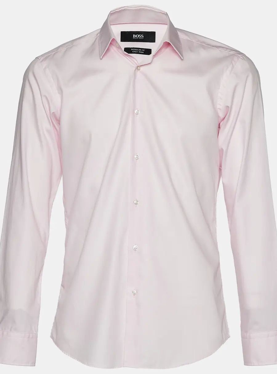 Boss Hugo Boss Pink Cotton Easy Iron Regular Fit Shirt M