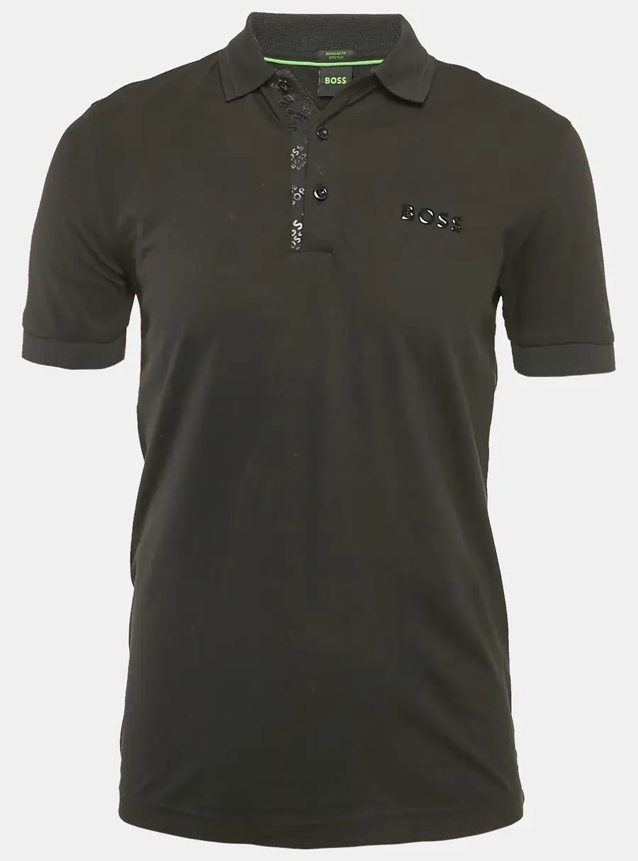 Boss By Hugo Boss Black Cotton Paddy Mirror Polo T-Shirt S