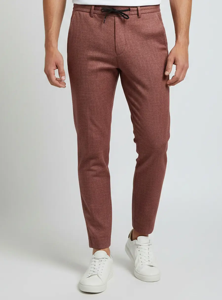 Boss By Hugo Boss Rust Brown Cotton Blend Slim Fit Pants M