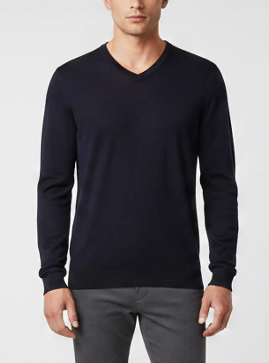 Boss By Hugo Boss Navy Blue Wool Knit Melba-D Pullover L