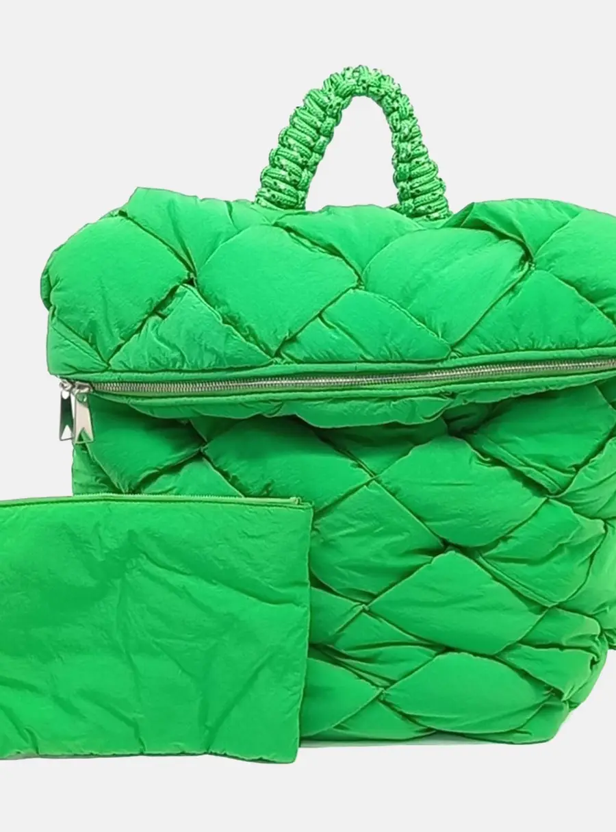 Bottega Veneta Padded Tech Cassette Parakeet Green Nylon Backpack Bag