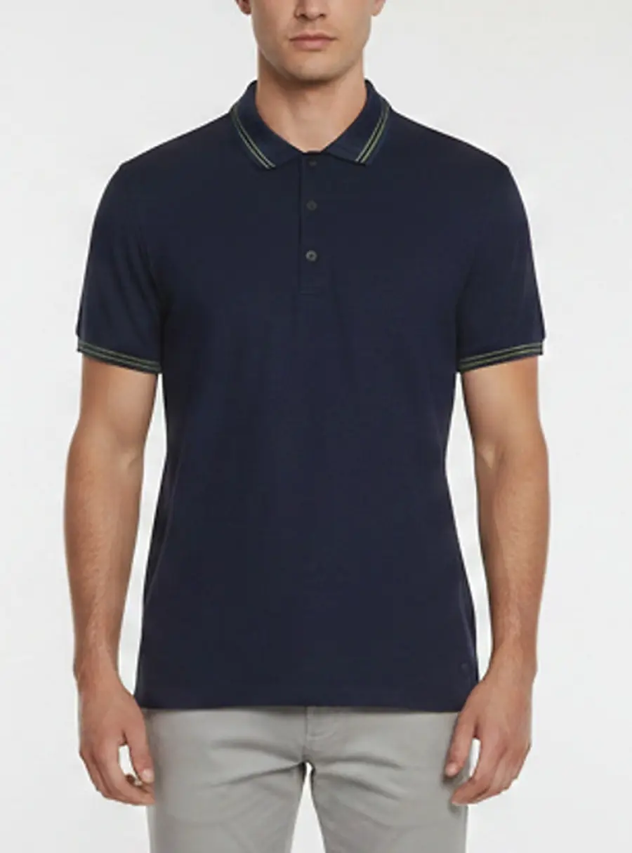 Bottega Veneta Blue Cotton Pique Polo T-Shirt XL