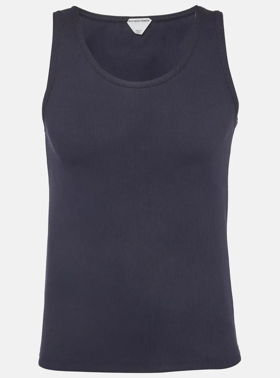 Bottega Veneta Navy Blue Rib Knit Tank Top XS