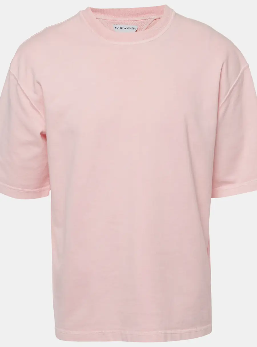 Bottega Veneta Pink Cotton Knit Crewneck T-Shirt XL