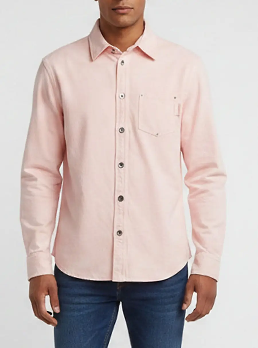 Bottega Veneta Pink Denim Button Up Shirt Jacket M