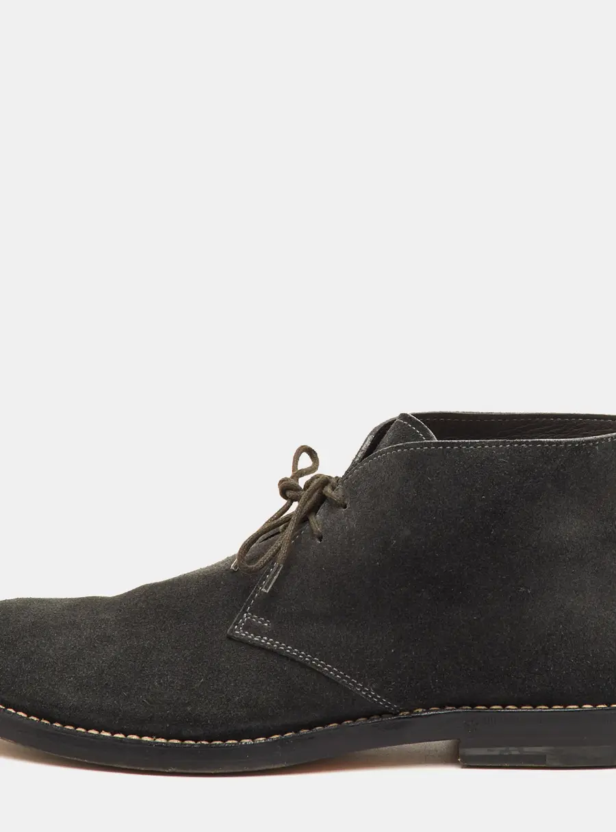 Bottega Veneta Size 40 Dark Grey Suede Ankle Derby Boots