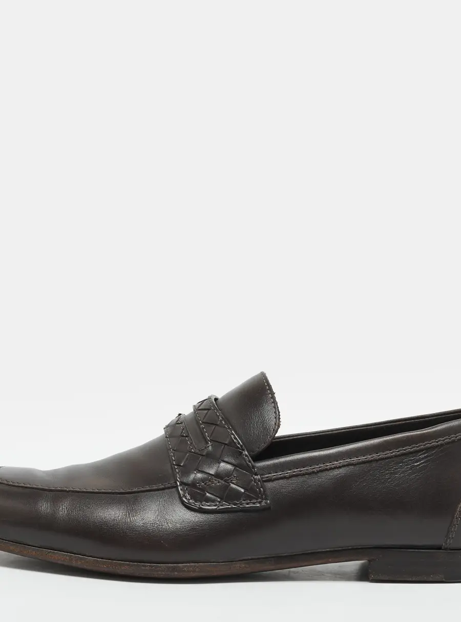 Bottega Veneta Wave Driver Size 42 Brown Leather Slip On Loafers