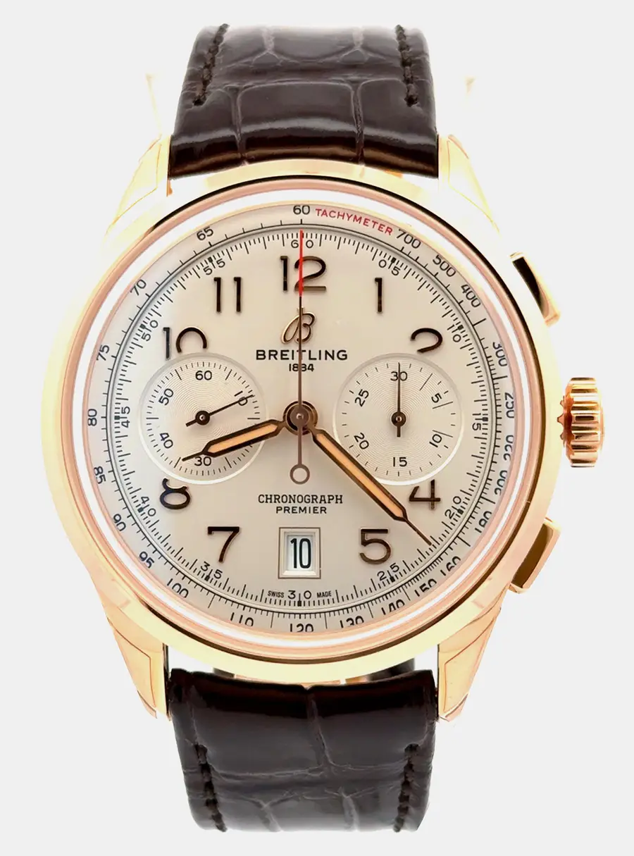 Breitling Premier B01 Chronograph 42 RB0145371G1P1 Automatic Champagne Rose Gold Men's Wristwatch 42mm