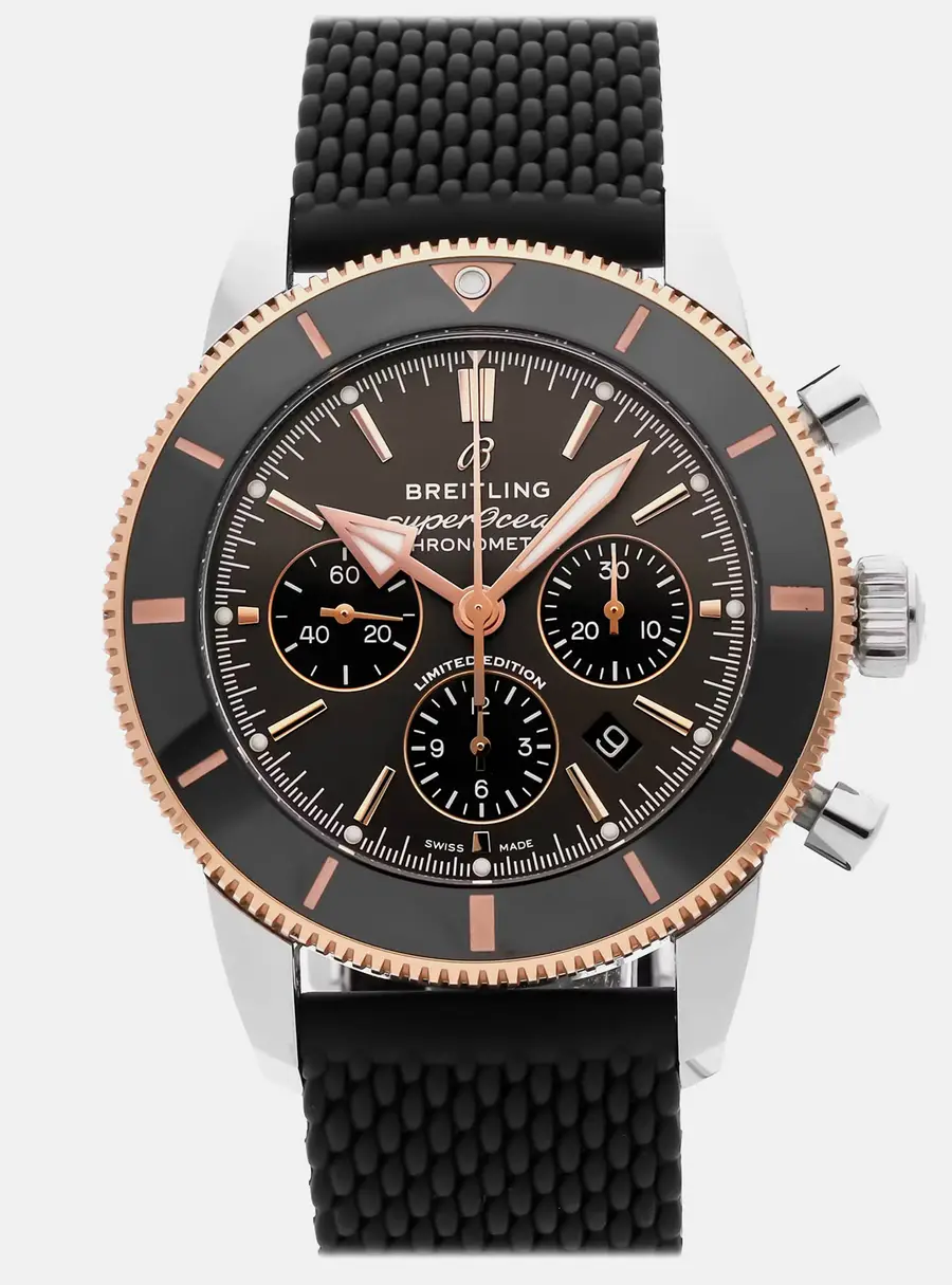 Breitling Superocean Heritage B01 Chronograph 44 UB01621A1M1S1 Automatic Chronograph Anthracite Dial Stainless Steel 18k Rose Gold Men's Wristwatch 44mm