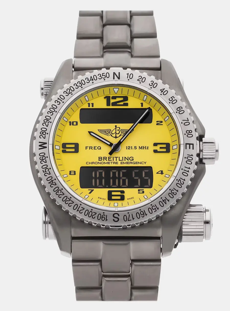 Breitling Emergency Mission E7632110/I500 Yellow Titanium Quartz Men's Wristwatch 42mm