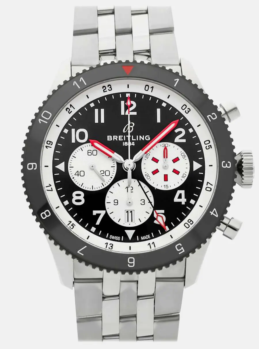 Breitling Super Avi B04 YB04451A1B1A1 Automatic Chronograph Black Dial Stainless Steel Men's Wristwatch 46mm