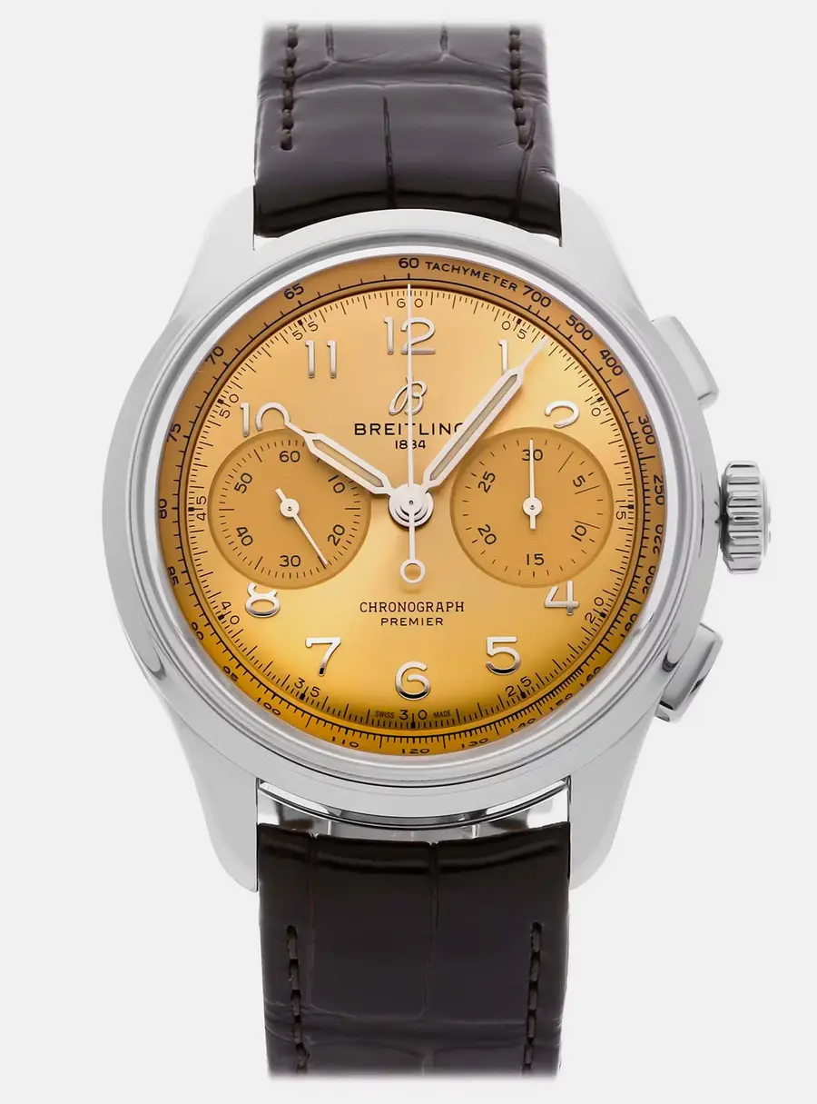 Breitling Premier B09 AB0930F51H1P1 Manual Winding Chronograph Champagne Dial Stainless Steel Men's Wristwatch 40mm