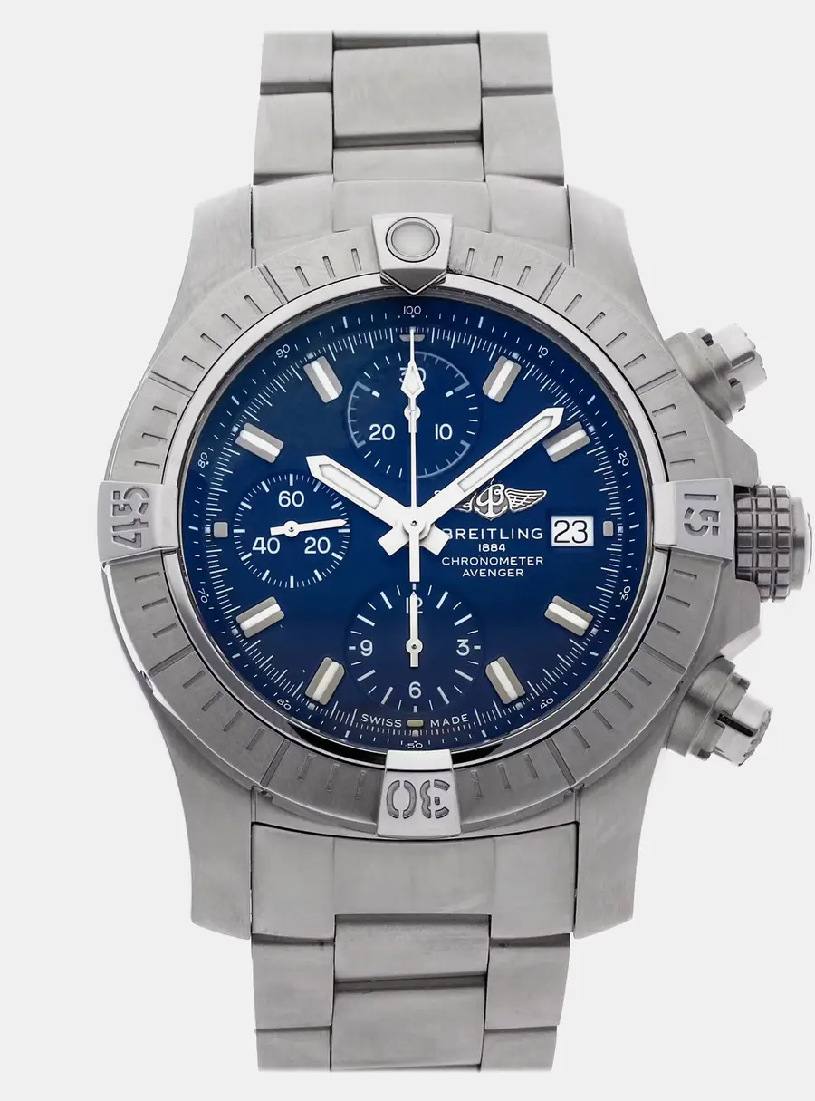 Breitling Avenger A13385101C1A1 Automatic Chronograph Blue Dial Stainless Steel Men's Wristwatch 43mm