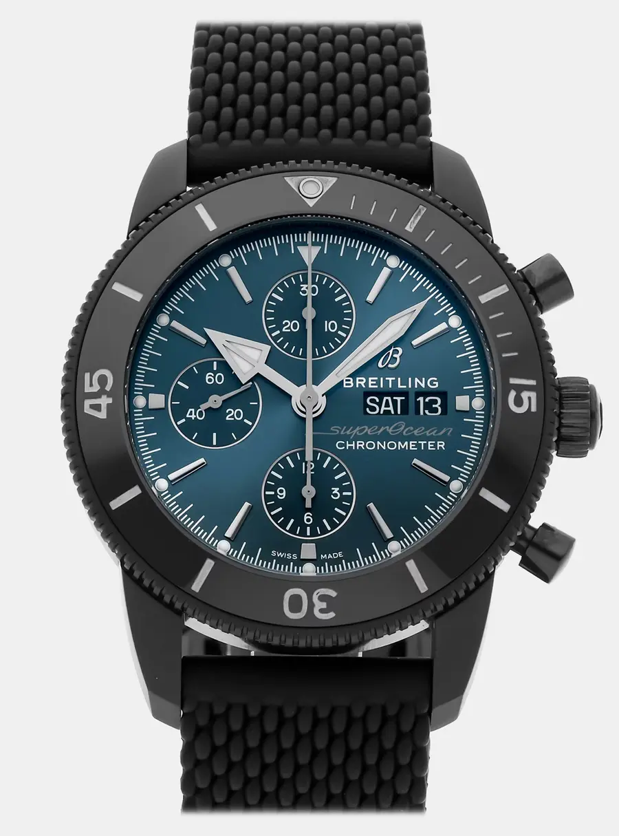 Breitling Superocean Heritage M13313101C1S1 Automatic Chronograph Blue Dial Black Steel Men's Wristwatch 44mm
