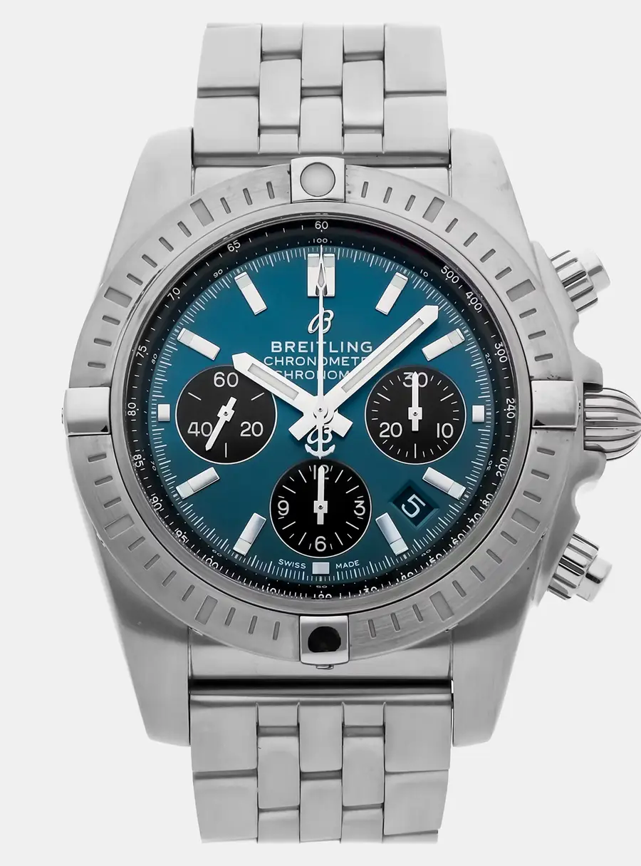 Breitling Chronomat B01 AB0115101C1A1 Automatic Chronograph Blue Dial Stainless Steel Men's Wristwatch 44mm