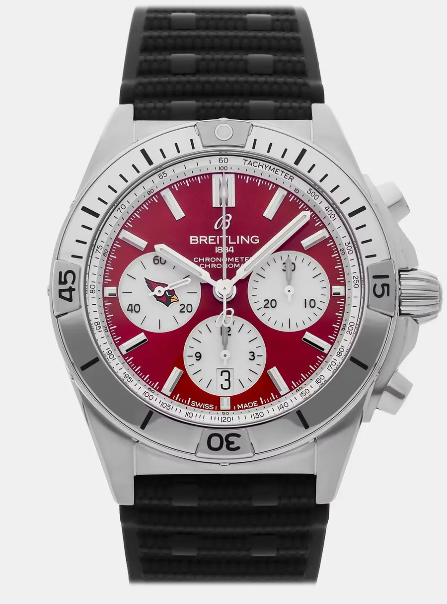 Breitling Chronomat B01 NFL Arizona Cardinals AB01342B1K6S1 Automatic Chronograph Red Dial Stainless Steel Men's Wristwatch 42mm