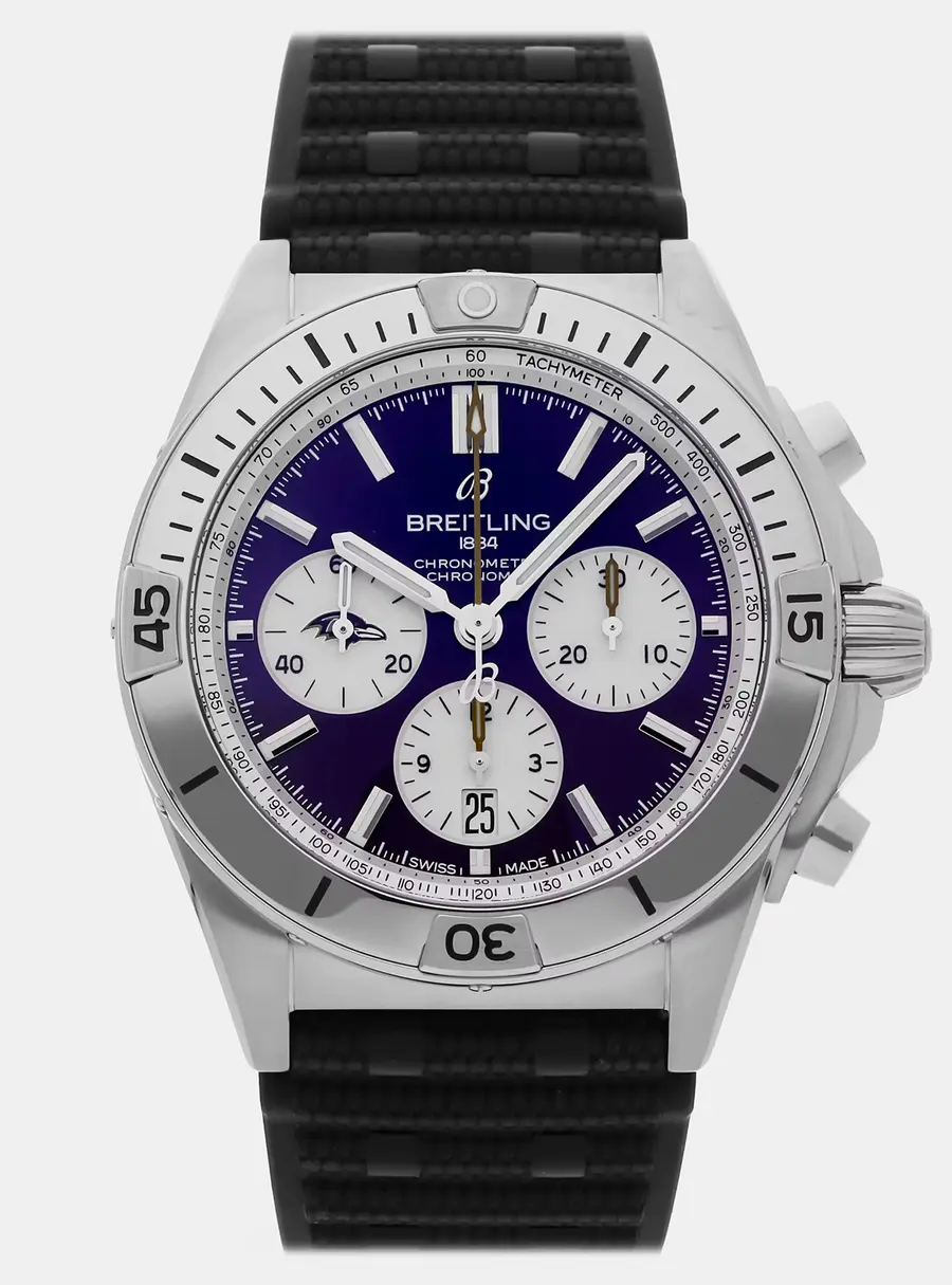 Breitling Chronomat B01 NFL Baltimore Ravens Edition AB01342B1K2S1 Automatic Chronograph Purple Dial Stainless Steel Men's Wristwatch 42mm