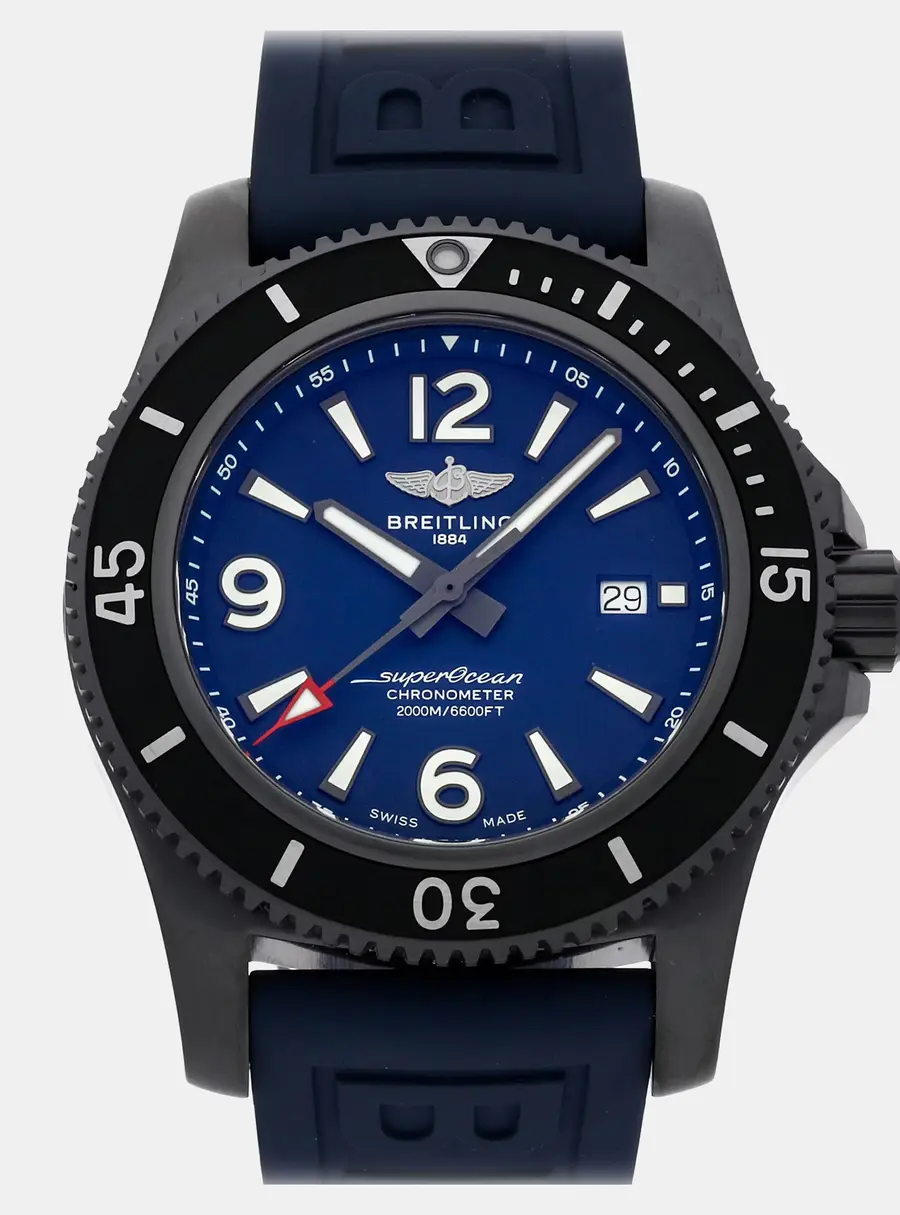 Breitling Superocean M17368D71C1S2 Automatic Blue Dial Black Steel Men's Wristwatch 46mm
