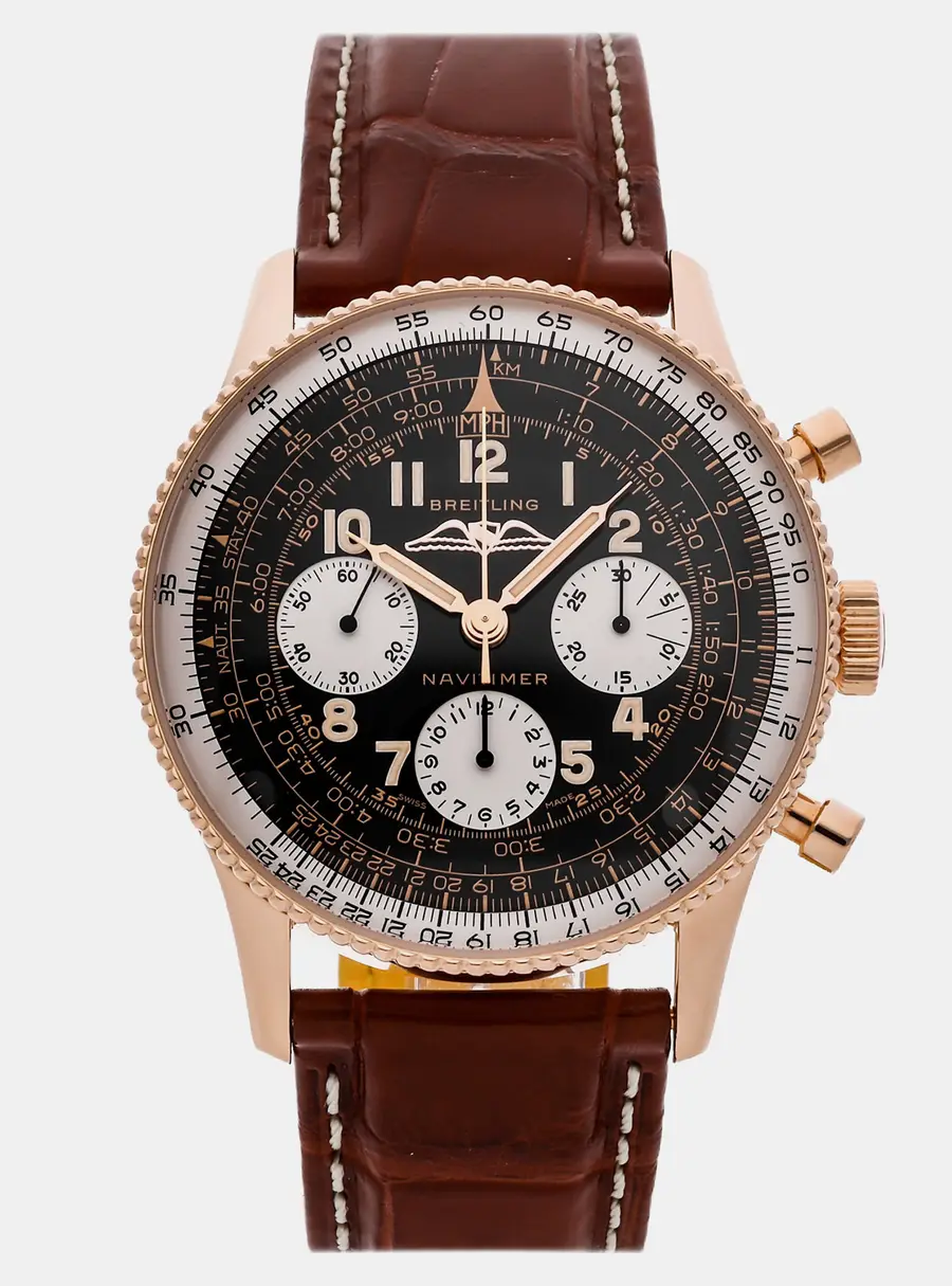 Breitling Navitimer Chronograph RB0910371B1X1 Black Rose Gold Manual Winding Men's Wristwatch 41mm