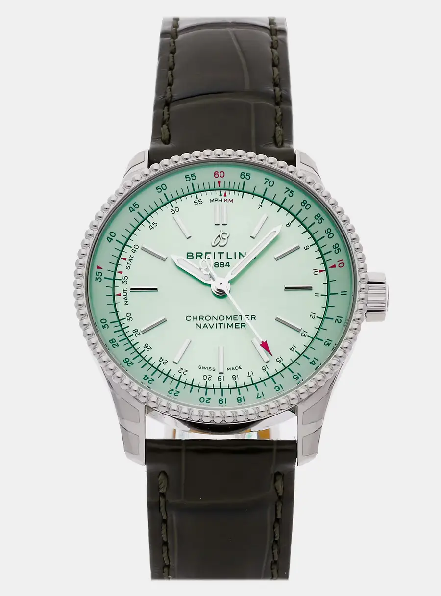 Breitling Navitimer A17395361L1P2 Green Stainless Steel Automatic Men's Wristwatch 35 MM