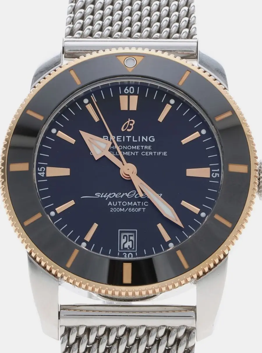 Breitling Superocean Heritage UB2010161C1A1 Blue Stainless Steel 18k Rose Gold Automatic Men's Wristwatches 42mm
