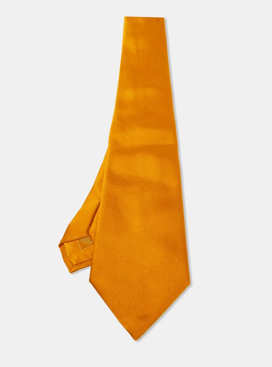Brioni Golden Brown Satin Traditional Tie