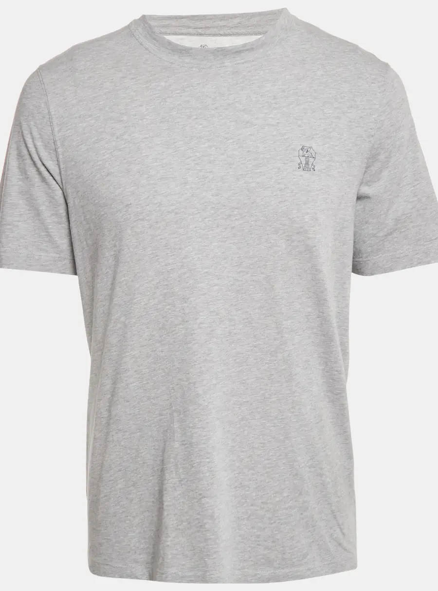 Brunello Cucinelli Grey Melenga Jersey Crewneck T-Shirt M