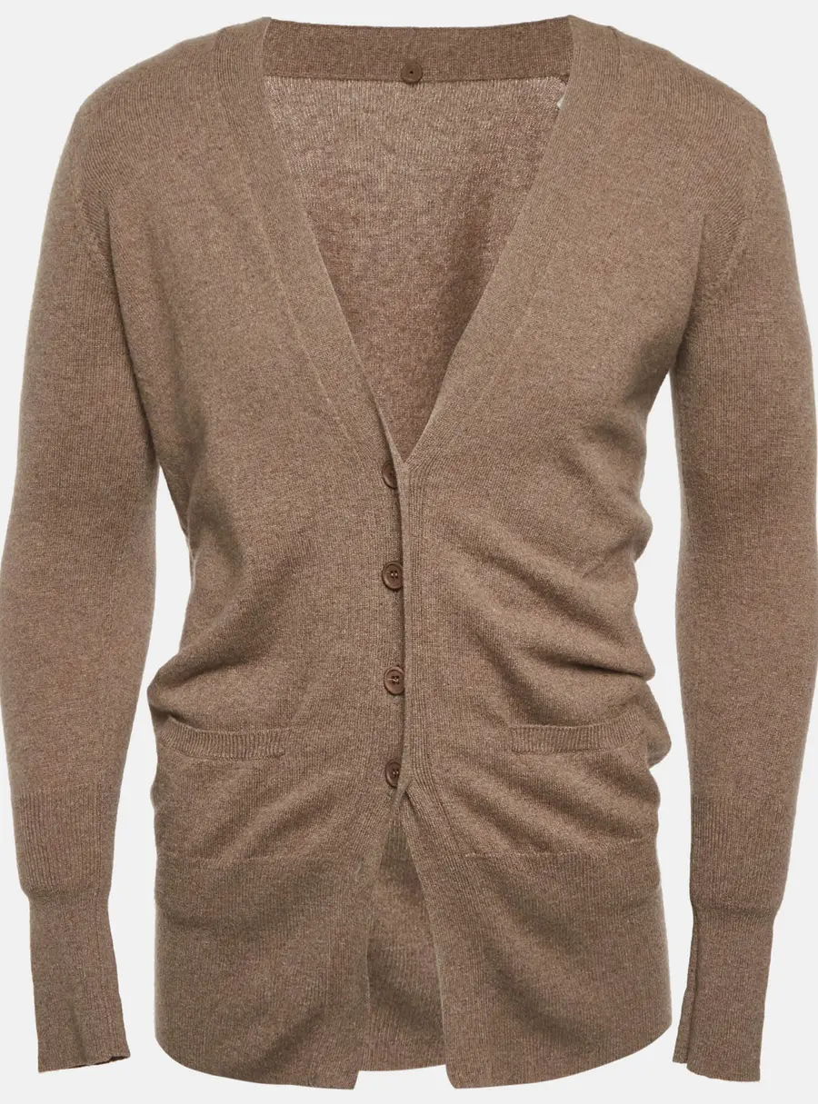 Brunello Cucinelli Beige Cashmere Knit Cardigan S