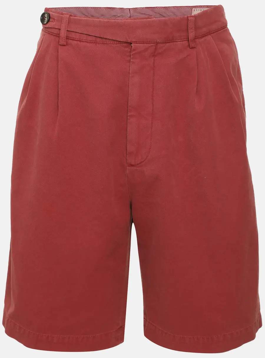 Brunello Cucinelli Red Cotton Short Pants S