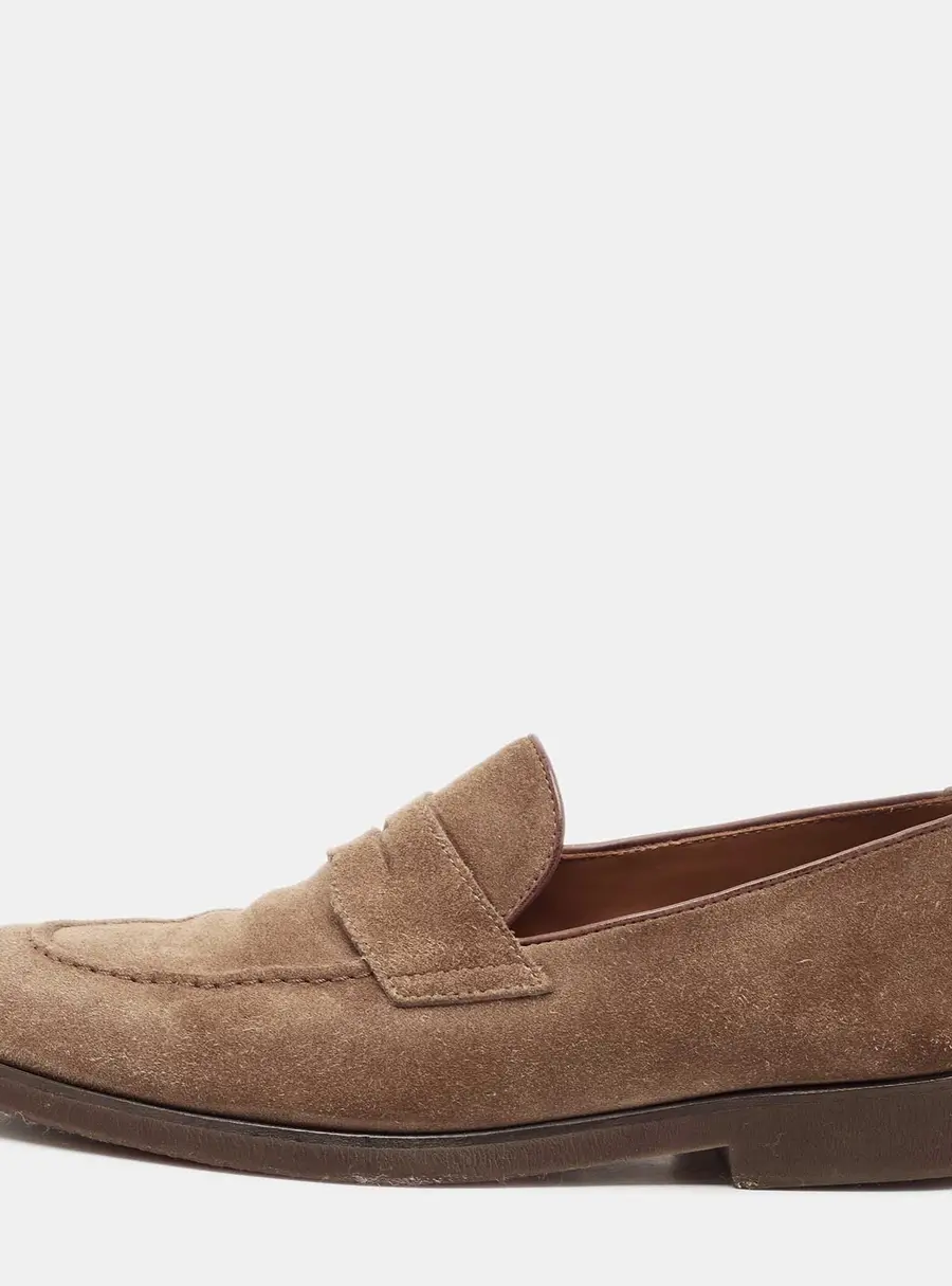 Brunello Cucinelli Brown Suede Penny Loafers Size 40